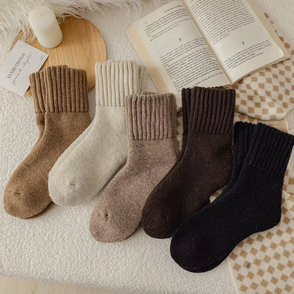 SP&CITY Winter Thickened Wool Socks Women’S Breathable Comfortable Plush Low Tube Snow Socks Korean Simple Warm Cashmere Socks