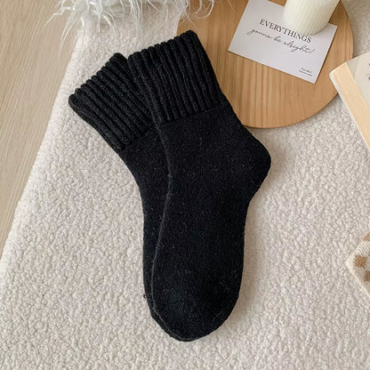 SP&CITY Winter Thickened Wool Socks Women’S Breathable Comfortable Plush Low Tube Snow Socks Korean Simple Warm Cashmere Socks