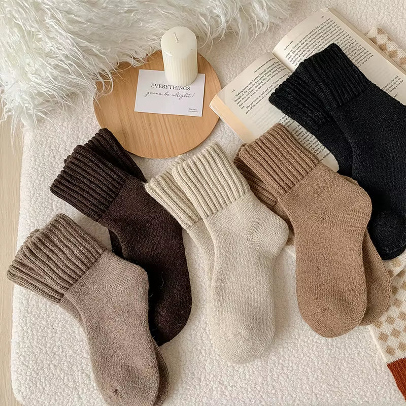 SP&CITY Winter Thickened Wool Socks Women’S Breathable Comfortable Plush Low Tube Snow Socks Korean Simple Warm Cashmere Socks